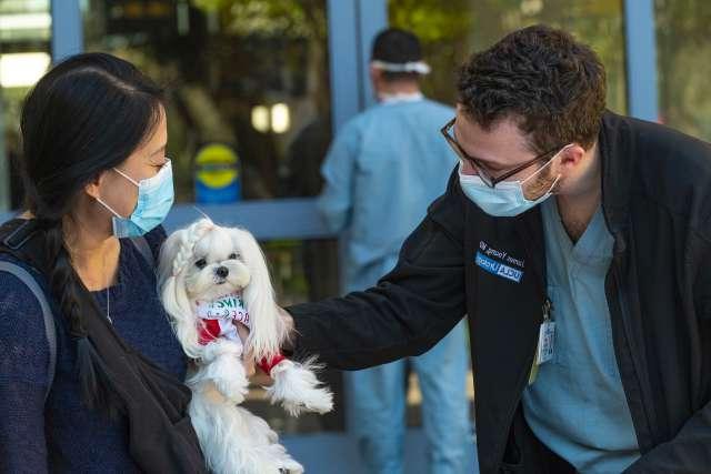 PAC Dog with medical team